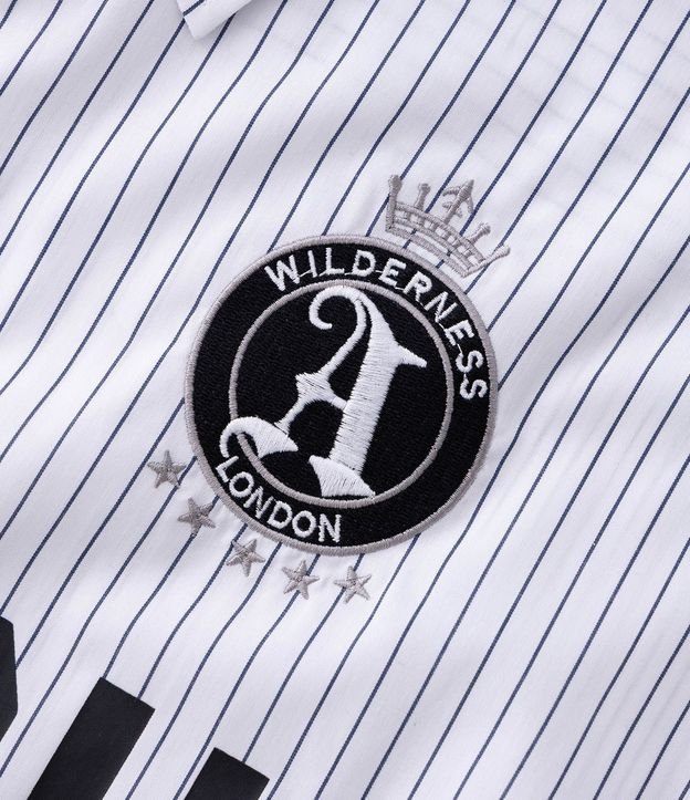 Camisa Manga Larga en Algodón Rayada con Lettering Anarchy 9