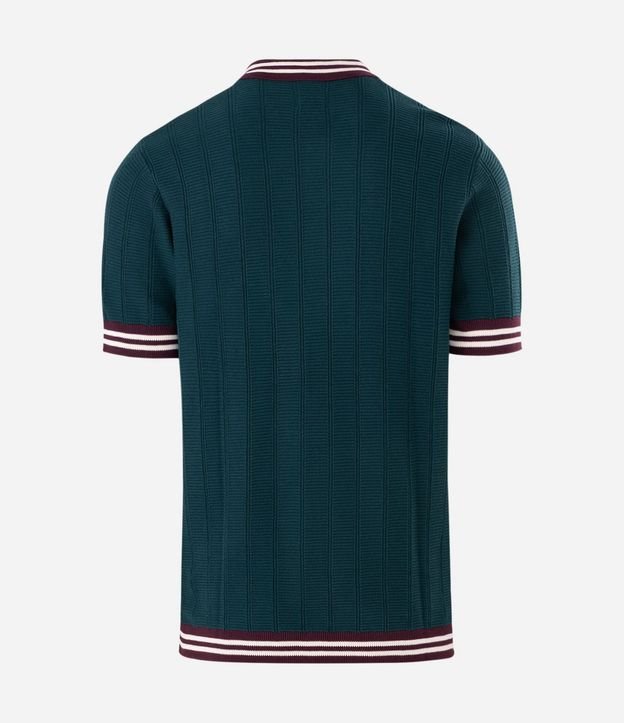Polo Manga Corta en Punto Texturizado con Cuello Contrastante 6