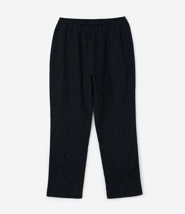 Pantalón de Pijama en Franela Rayada con Cordón En la Cintura 6