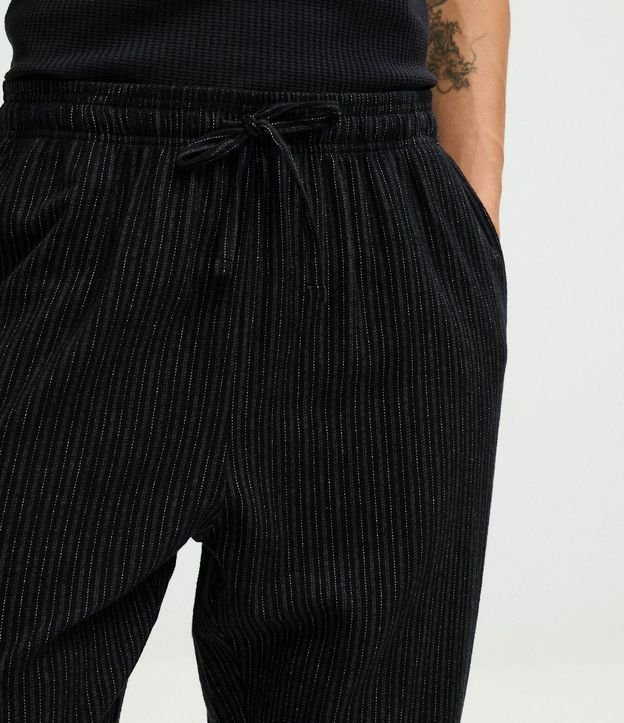 Pantalón de Pijama en Franela Rayada con Cordón En la Cintura 3