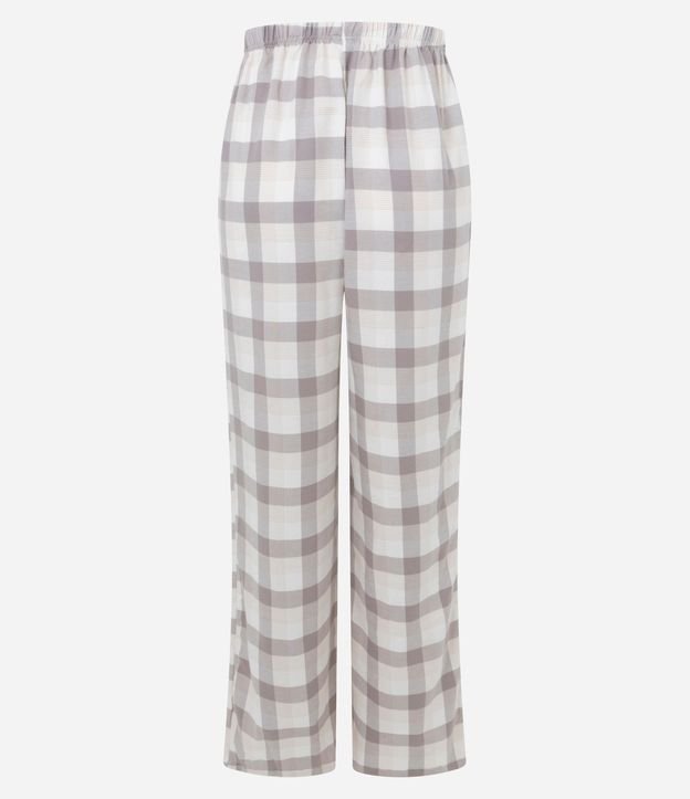 Pantalón de Pijama en Franela con Estampa de Cuadros 5