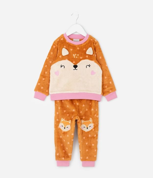 Pijama Infantil con Estampa de Zorro y Orejas 3D – Talle 2 a 4 años