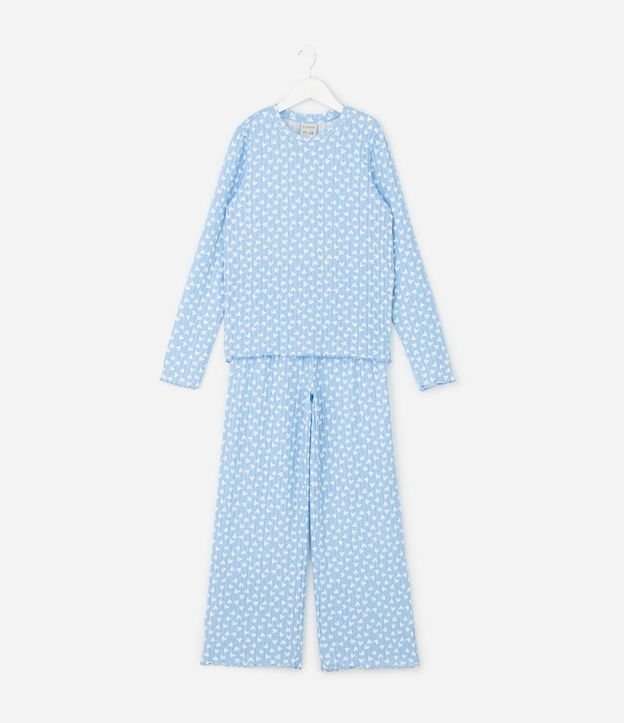 Pijama Infantil con Estampa de Corazones – Talle 5 a 16 años