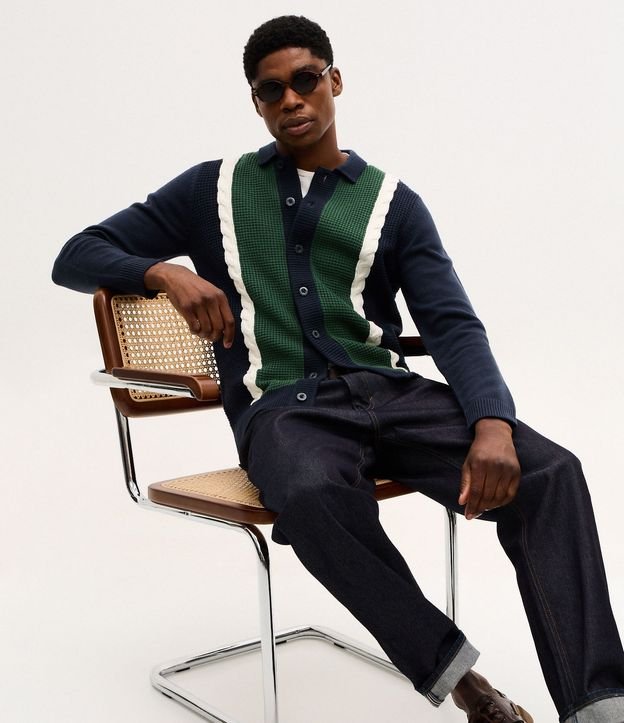 Cardigan en Efecto Punto con Cinto 3