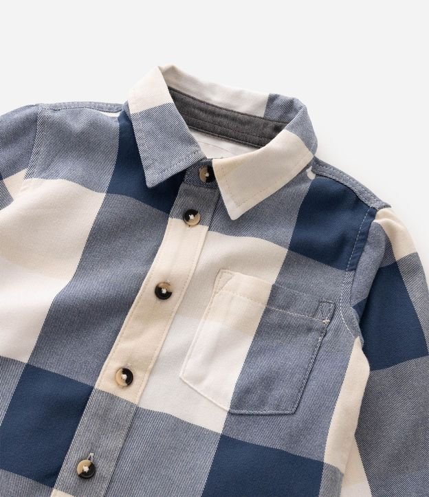 Camisa Infantil de Cuadros en Viscosa con Bolsillo Pequeño – Talle 1 a 6 años 5