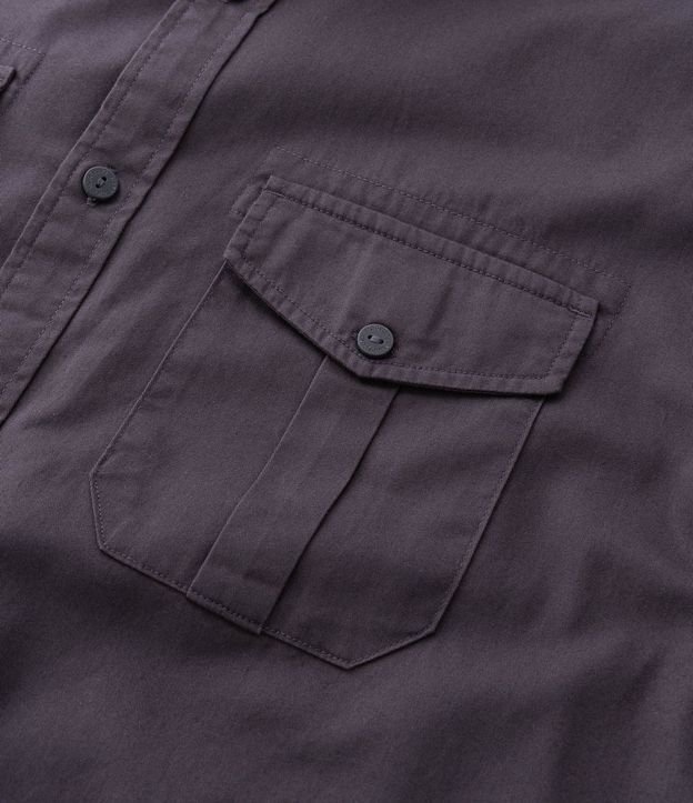 Camisa Manga Larga en Sarga con Bolsillos Delanteros 6