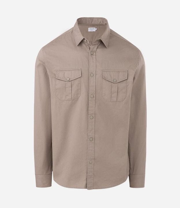 Camisa Manga Larga en Sarga con Bolsillos Delanteros 5
