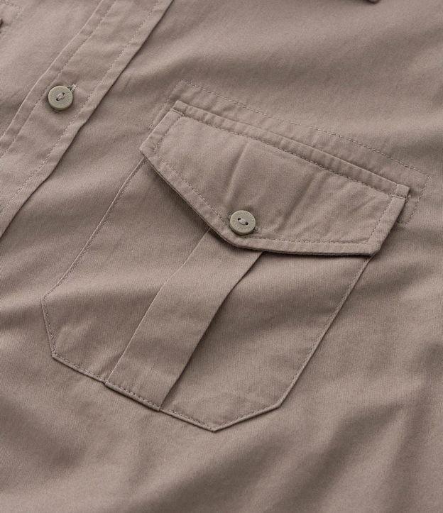 Camisa Manga Larga en Sarga con Bolsillos Delanteros 8
