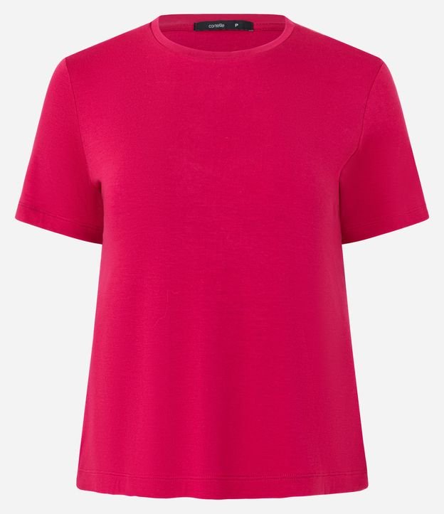 Blusa Básica en Viscosa con Cuello Redondo