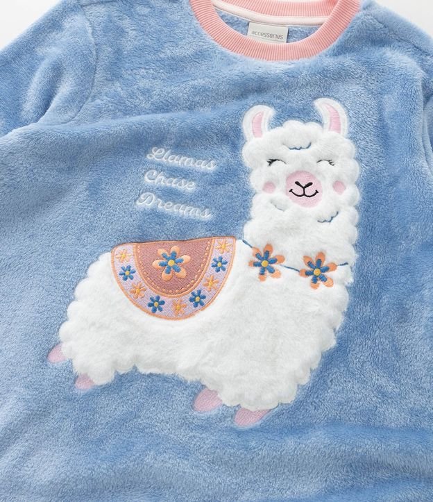 Pijama Largo Infantil con Estampado FullPrint y Llama - Talle 4 aos 14 años 12