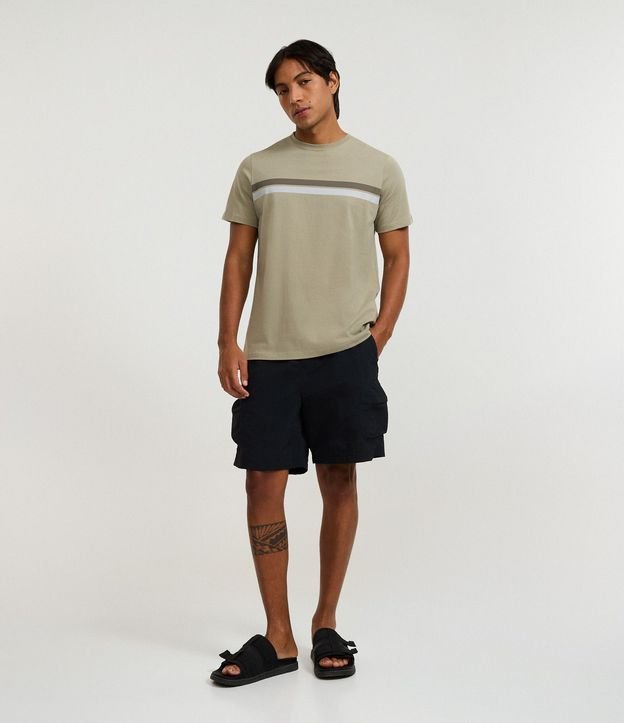 Remera Regular en Algodón con Rayas