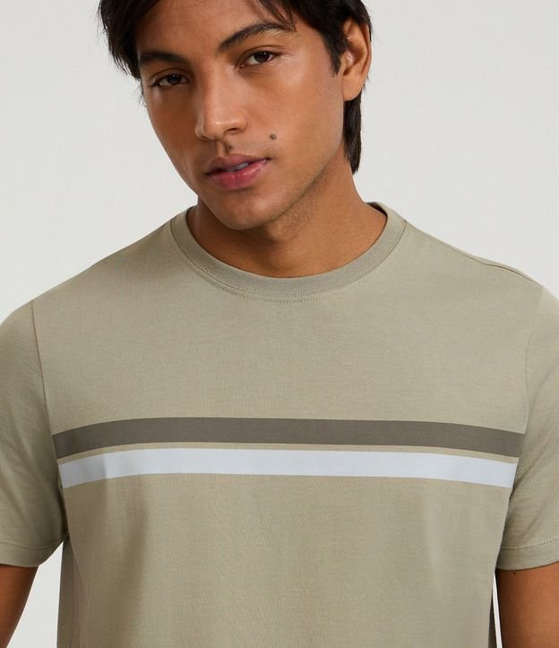 Remera Regular en Algodón con Rayas 5