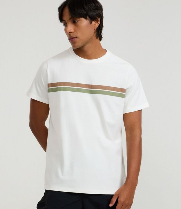 Remera Regular en Algodón con Rayas