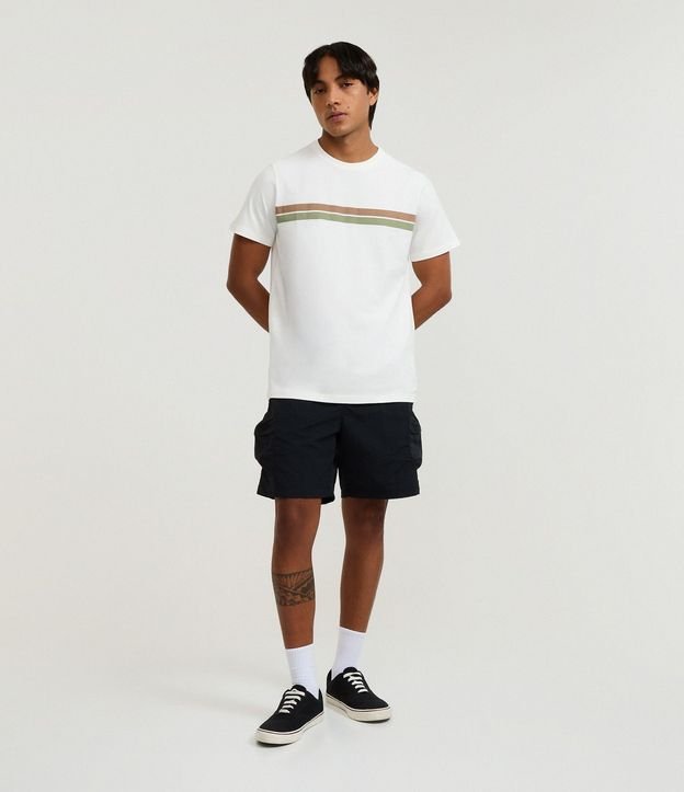 Remera Regular en Algodón con Rayas 2