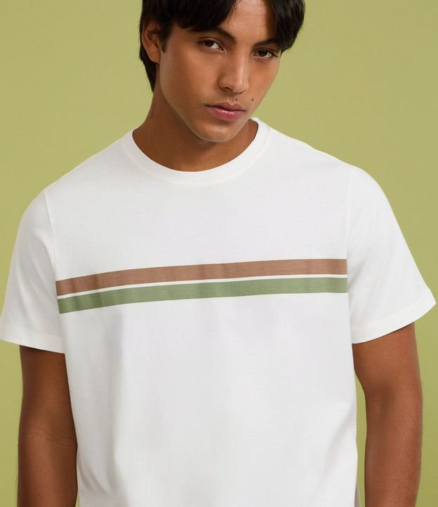Remera Regular en Algodón con Rayas 3