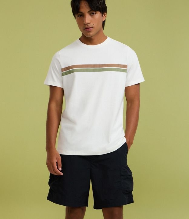 Remera Regular en Algodón con Rayas 4