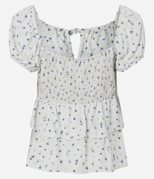 Blusa Manga corta con Estampa Floral y Volados 9