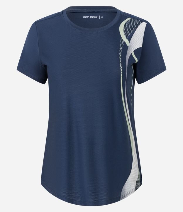 Remera Deportiva en Helanca con Estampa Ondas 5