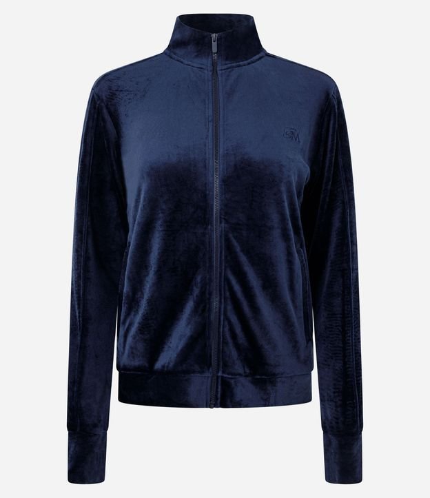 Campera Deportiva Plush con Cuello Alto y Cierre en Cremallera 4