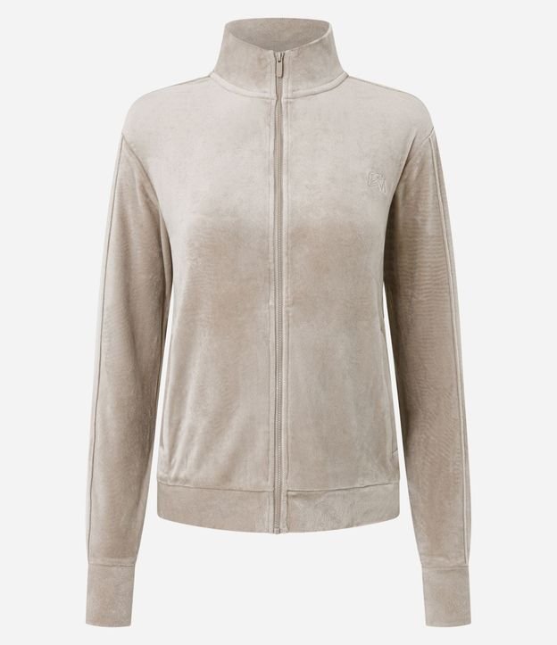 Campera Deportiva Plush con Cuello Alto y Cierre en Cremallera 6