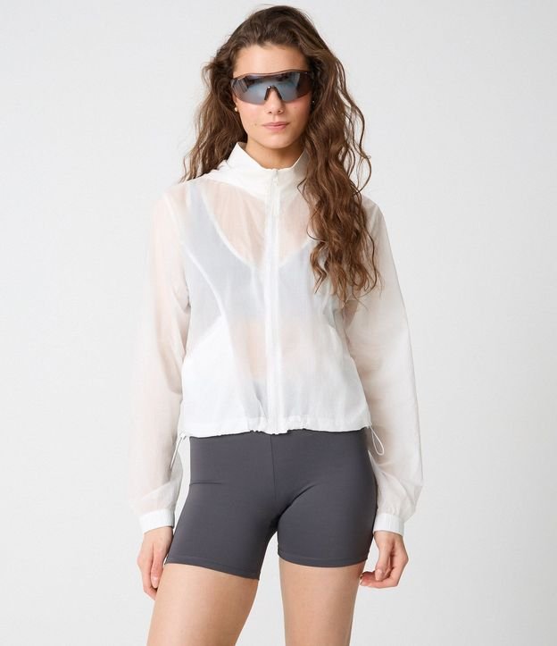 Campera Corta Viento Cropped Deportiva con Saco