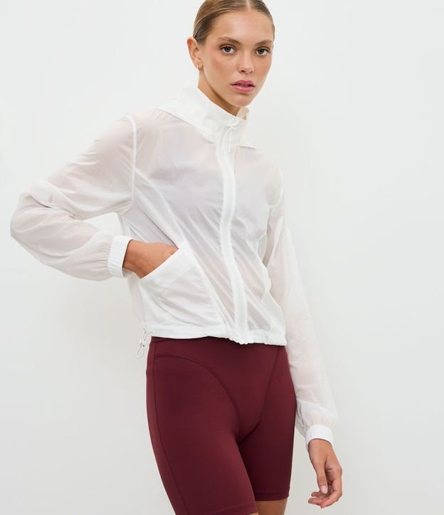 Campera Corta Viento Cropped Deportiva con Saco