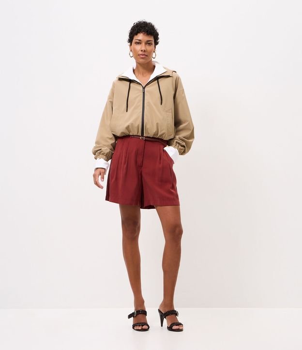 Campera Corta Vento Balonê con Capucha y Cremallera 2