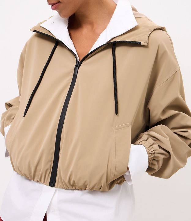 Campera Corta Vento Balonê con Capucha y Cremallera 4