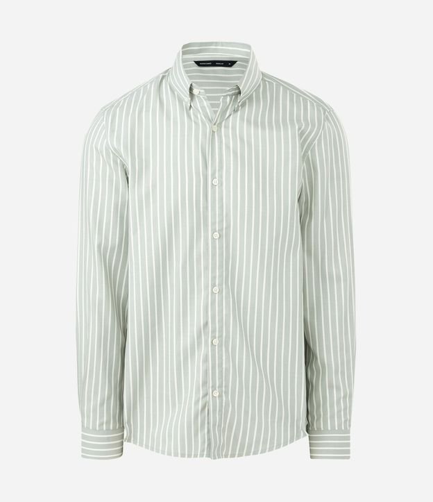 Camisa Regular con Fibra de Bambú y Rayas Hilo Teñido 5