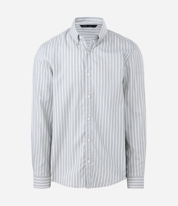 Camisa Regular con Fibra de Bambú y Rayas Hilo Teñido 4