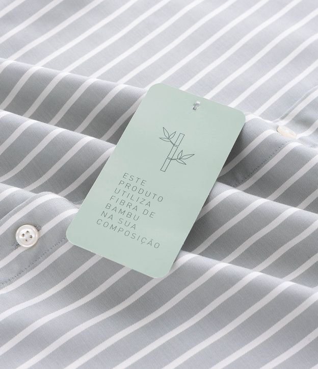 Camisa Regular con Fibra de Bambú y Rayas Hilo Teñido 10