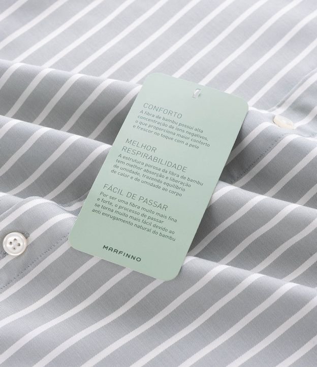 Camisa Regular con Fibra de Bambú y Rayas Hilo Teñido 11