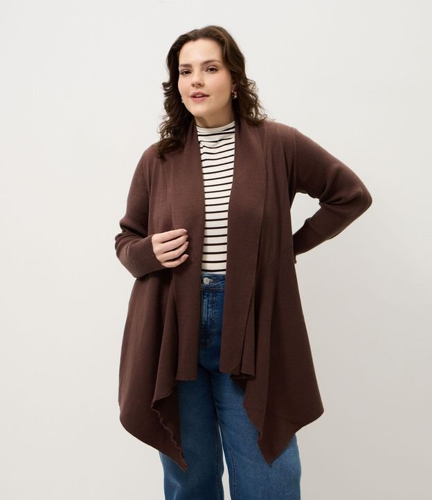 Cardigan Alargado en Punto con Puntas Curve & Plus Size