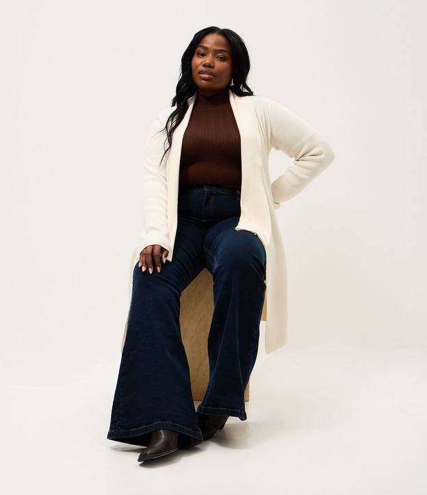 Cardigan Alargado en Punto con Puntas Curve & Plus Size