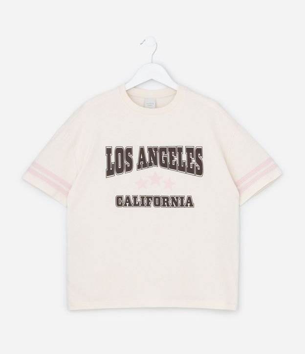 Remera Infantil Media Malla con Lettering Los Angeles – Talle 7 A 14 años 2
