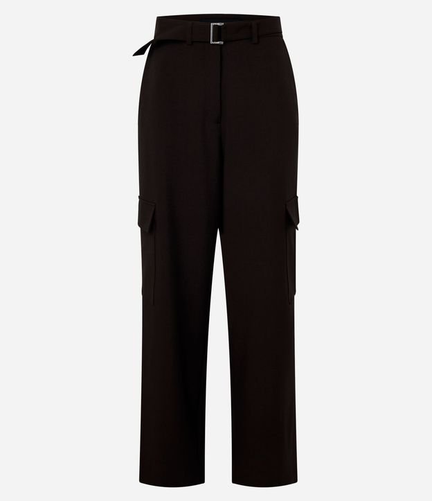 Pantalón de Sastrería con Cinturón y Bolsillos Cargo