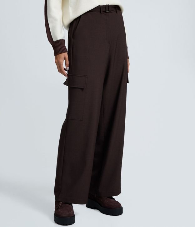 Pantalón de Sastrería con Cinturón y Bolsillos Cargo 3