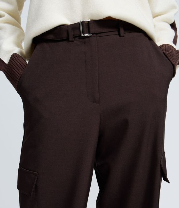 Pantalón de Sastrería con Cinturón y Bolsillos Cargo 4
