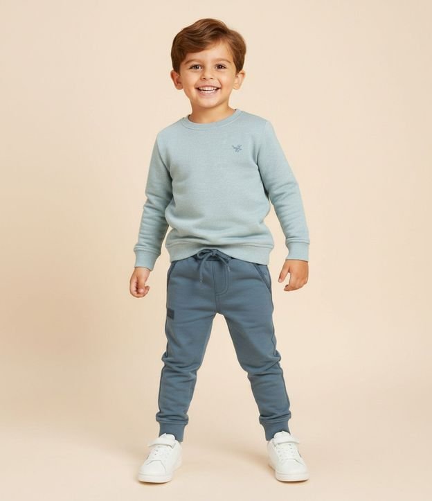 Pantalón Infantil Jogger en Microfibra con Cremallera y Tape - Talle 1 A 6 años