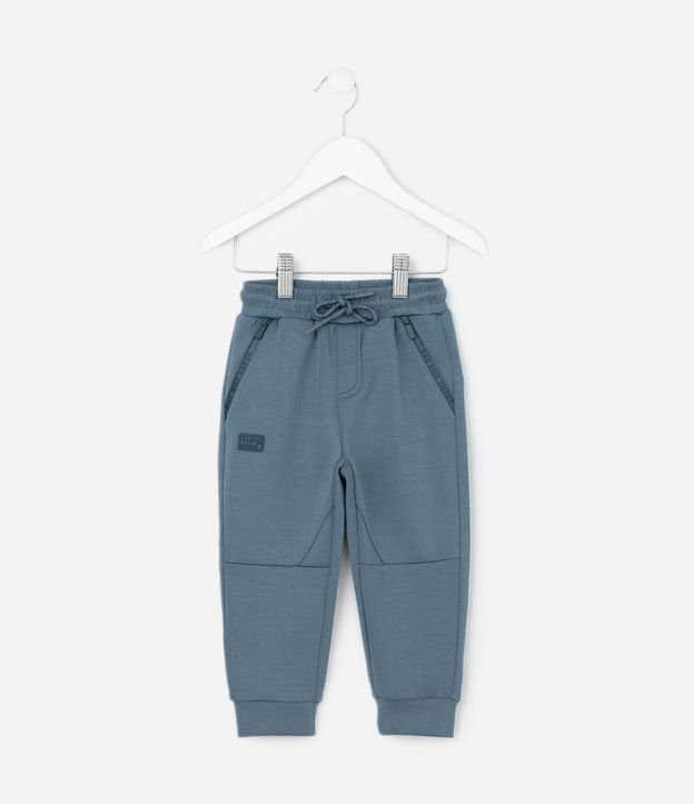 Pantalón Infantil Jogger en Microfibra con Cremallera y Tape - Talle 1 A 6 años