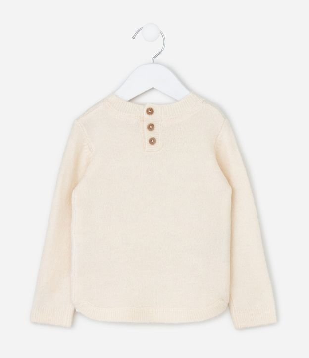 Suéter Infantil de Tricot con Textura y Botones en la Espalda – Talle 0 a 18 Meses 2