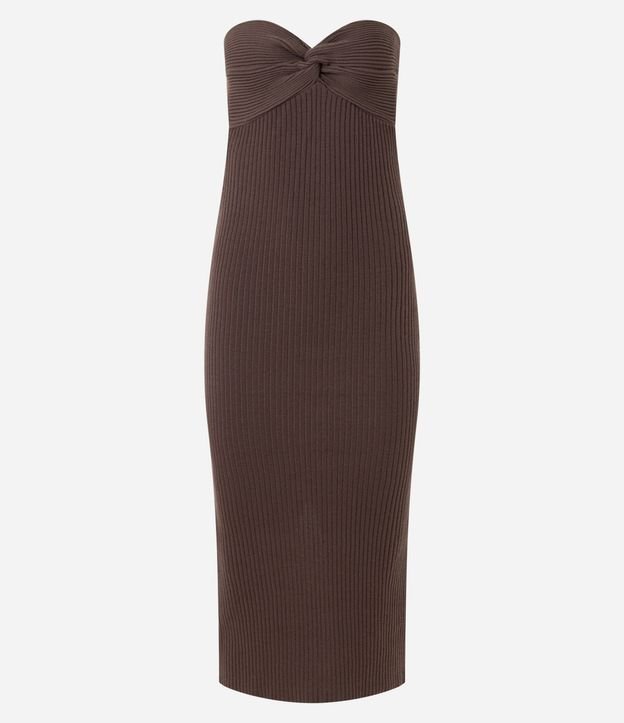 Vestido New Midi Sin Breteles en Punto con Torcido en el Busto 6