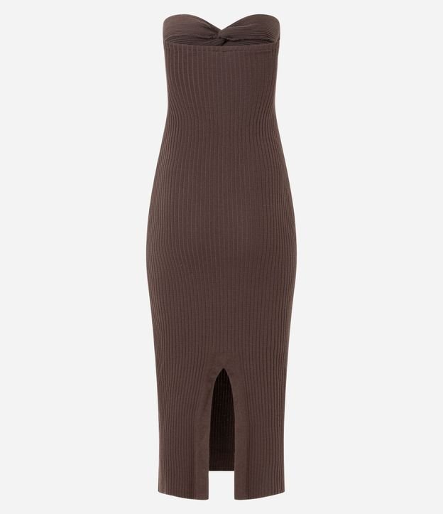 Vestido New Midi Sin Breteles en Punto con Torcido en el Busto 9