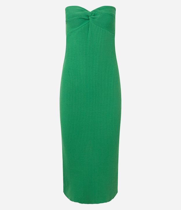Vestido New Midi Sin Breteles en Punto con Torcido en el Busto 5