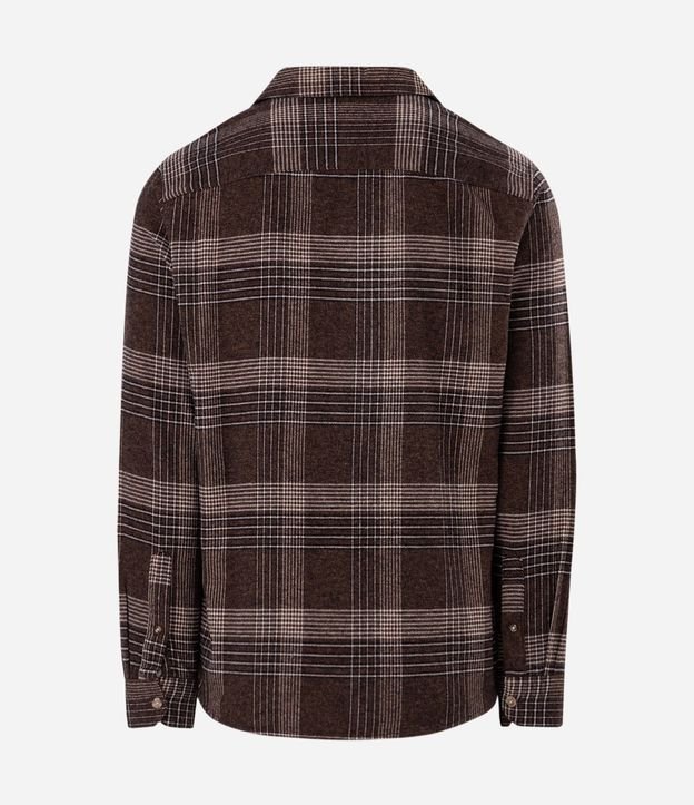 Camisa Regular en Franela con Estampado de Cuadros 5