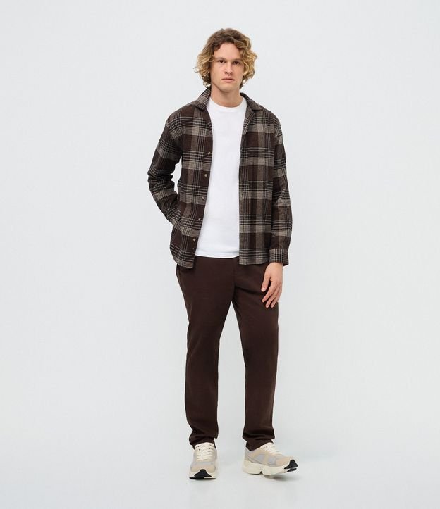 Camisa Regular en Franela con Estampado de Cuadros 2