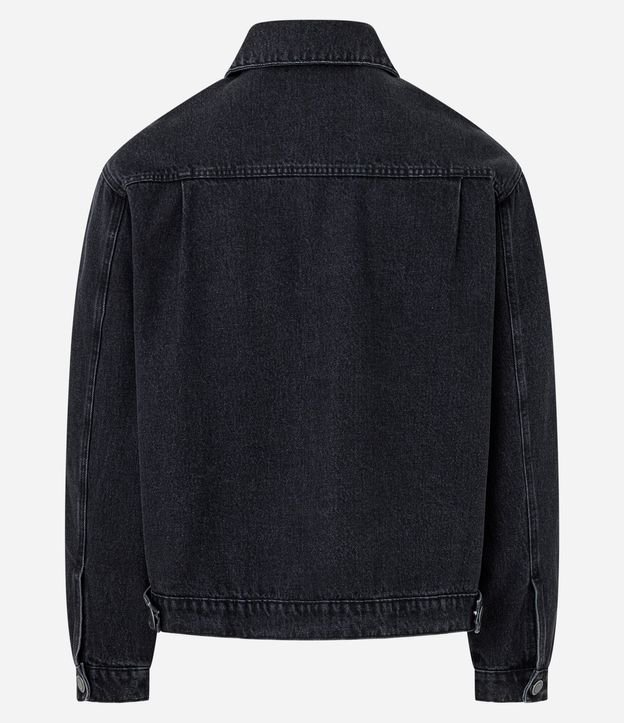 Campera Regular en Jeans con Costura Contrastante 7