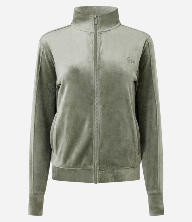 Campera Deportiva Plush con Cuello Alto y Cierre en Cremallera 5