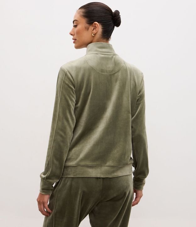 Campera Deportiva Plush con Cuello Alto y Cierre en Cremallera 4