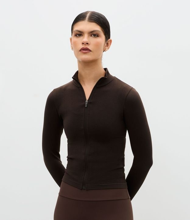 Campera Deportiva Seamless con Cuello Alto 1